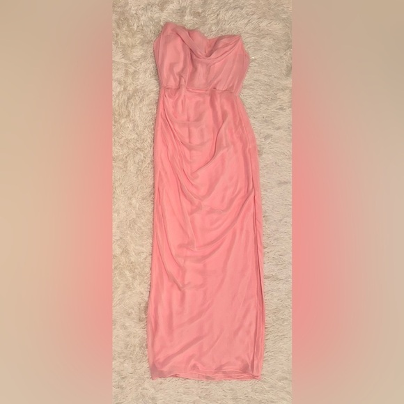 NWOT HOUSE OF CB Adrienne Strapless Maxi Gown Dress in Pink Size XL a-c cup - Picture 4 of 9